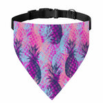 Neon Trippy Pineapple Pattern Print Over The Collar Dog Bandana