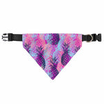 Neon Trippy Pineapple Pattern Print Over The Collar Dog Bandana