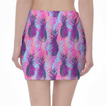 Neon Trippy Pineapple Pattern Print Pencil Mini Skirt