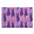 Neon Trippy Pineapple Pattern Print Placemat