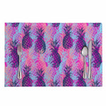 Neon Trippy Pineapple Pattern Print Placemat