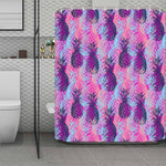 Neon Trippy Pineapple Pattern Print Polyester Shower Curtain