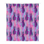 Neon Trippy Pineapple Pattern Print Polyester Shower Curtain