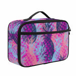 Neon Trippy Pineapple Pattern Print Portable Lunch Bag