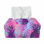 Neon Trippy Pineapple Pattern Print Rectangle Tissue Box Cover