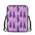 Neon Trippy Pineapple Pattern Print Rectangular Crossbody Bag