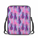 Neon Trippy Pineapple Pattern Print Rectangular Crossbody Bag
