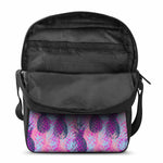 Neon Trippy Pineapple Pattern Print Rectangular Crossbody Bag
