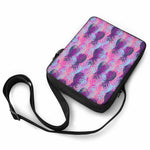 Neon Trippy Pineapple Pattern Print Rectangular Crossbody Bag