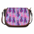 Neon Trippy Pineapple Pattern Print Saddle Bag