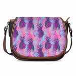Neon Trippy Pineapple Pattern Print Saddle Bag