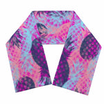 Neon Trippy Pineapple Pattern Print Scarf