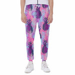 Neon Trippy Pineapple Pattern Print Scuba Joggers