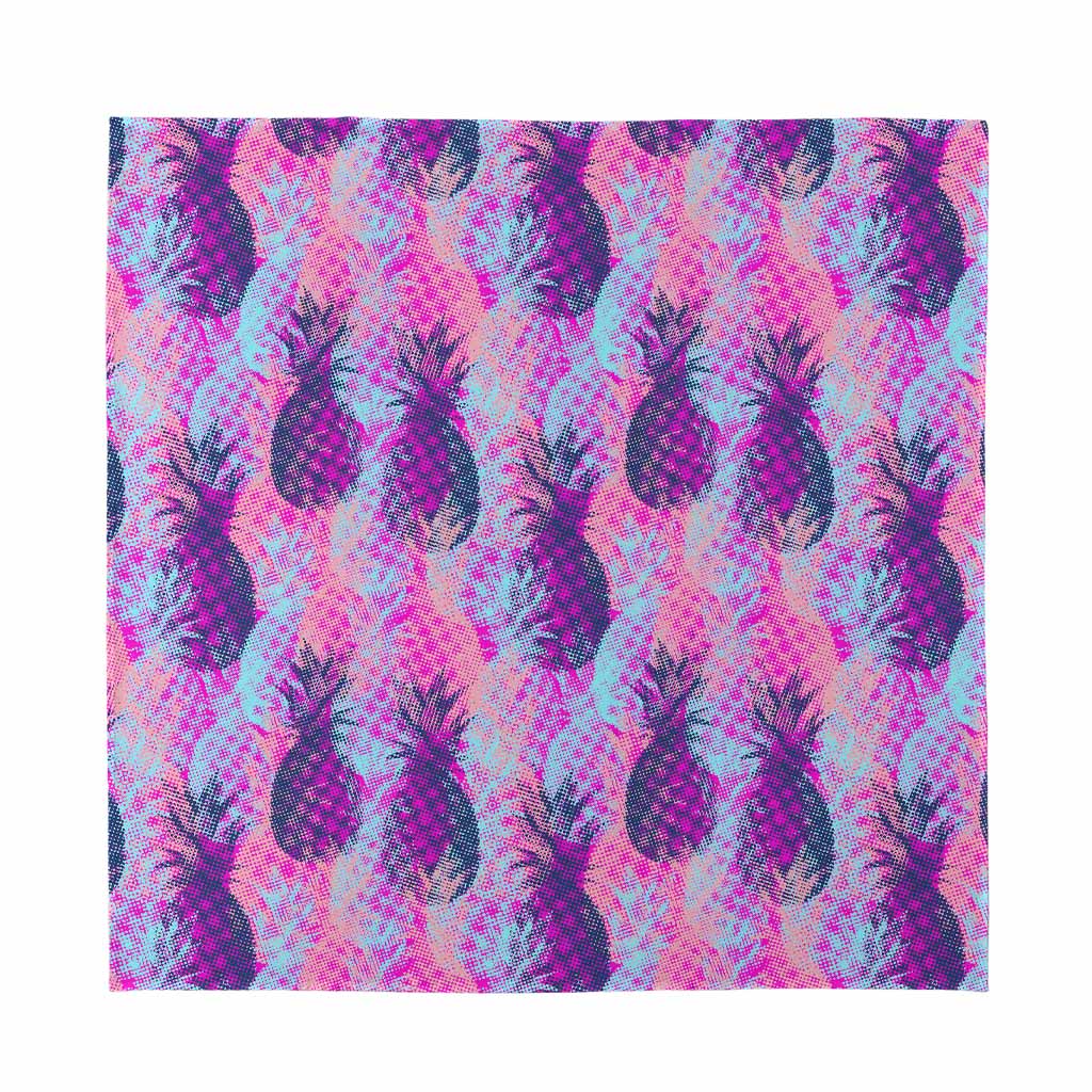 Neon Trippy Pineapple Pattern Print Silk Bandana