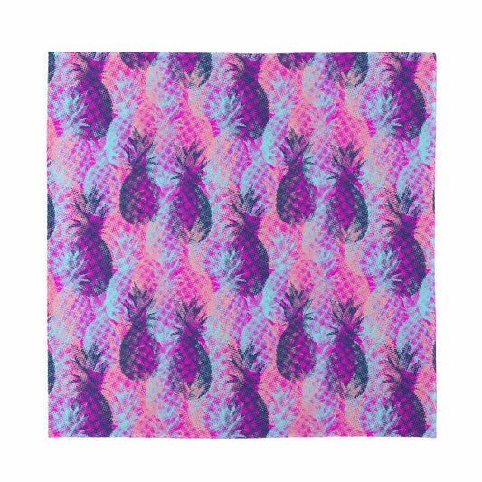 Neon Trippy Pineapple Pattern Print Silk Bandana