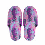 Neon Trippy Pineapple Pattern Print Slippers