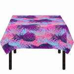 Neon Trippy Pineapple Pattern Print Tablecloth