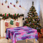 Neon Trippy Pineapple Pattern Print Tablecloth