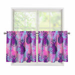 Neon Trippy Pineapple Pattern Print Tier Curtains