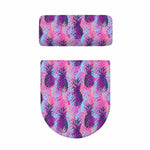 Neon Trippy Pineapple Pattern Print Toilet Lid And Tank Cover Set