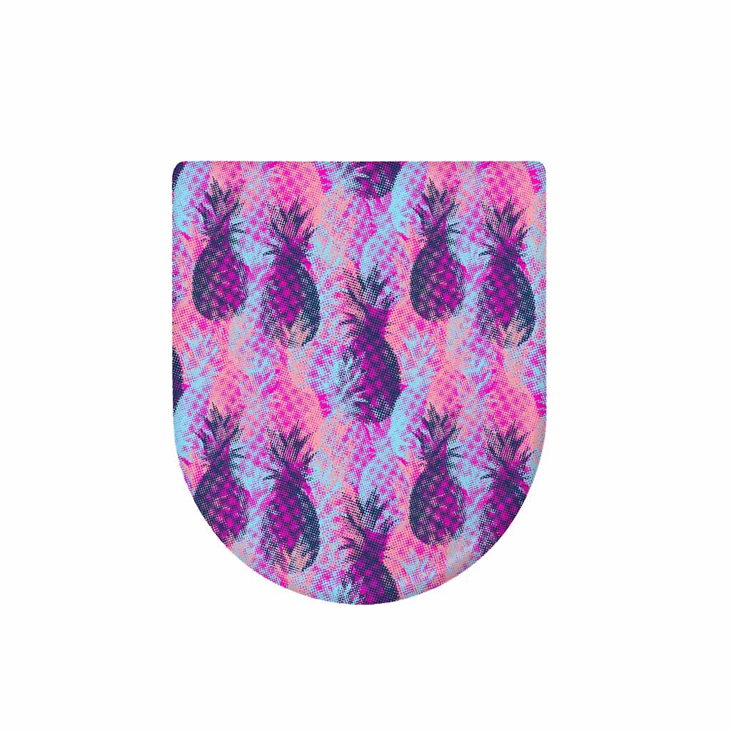 Neon Trippy Pineapple Pattern Print Toilet Lid Cover