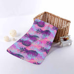Neon Trippy Pineapple Pattern Print Towel