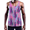 Neon Trippy Pineapple Pattern Print Men's Workout Tank Top