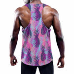 Neon Trippy Pineapple Pattern Print Training Tank Top