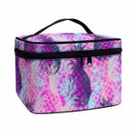 Neon Trippy Pineapple Pattern Print Travel Makeup Bag