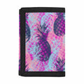Neon Trippy Pineapple Pattern Print Trifold Wallet