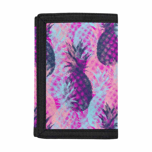 Neon Trippy Pineapple Pattern Print Trifold Wallet