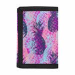 Neon Trippy Pineapple Pattern Print Trifold Wallet