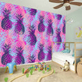 Neon Trippy Pineapple Pattern Print Wall Sticker