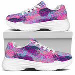 Neon Trippy Pineapple Pattern Print White Chunky Shoes