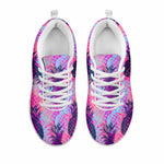 Neon Trippy Pineapple Pattern Print White Running Shoes