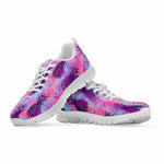 Neon Trippy Pineapple Pattern Print White Running Shoes