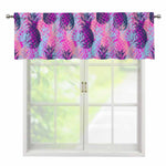 Neon Trippy Pineapple Pattern Print Window Valance