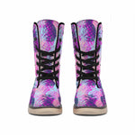 Neon Trippy Pineapple Pattern Print Winter Boots