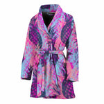 Neon Trippy Pineapple Pattern Print Women's Bathrobe