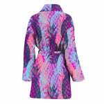 Neon Trippy Pineapple Pattern Print Women's Bathrobe