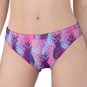 Neon Trippy Pineapple Pattern Print Women's Panties