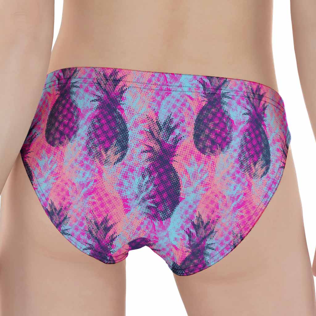 Neon Trippy Pineapple Pattern Print Women's Panties