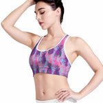 Neon Trippy Pineapple Pattern Print Women's Sports Bra