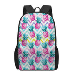 Neon Zig Zag Pineapple Pattern Print 17 Inch Backpack