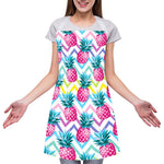Neon Zig Zag Pineapple Pattern Print Adjustable Apron
