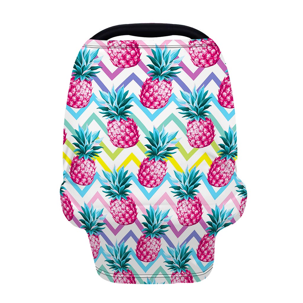 Neon Zig Zag Pineapple Pattern Print Baby Seat Cover