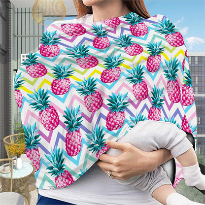 Neon Zig Zag Pineapple Pattern Print Baby Seat Cover