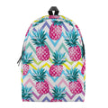 Neon Zig Zag Pineapple Pattern Print School Backpack