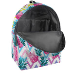 Neon Zig Zag Pineapple Pattern Print Backpack