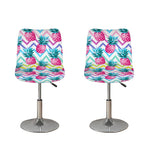 Neon Zig Zag Pineapple Pattern Print Bar Stool Covers